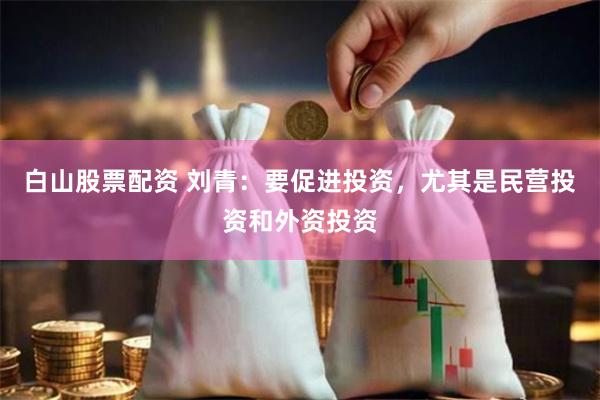 白山股票配资 刘青：要促进投资，尤其是民营投资和外资投资