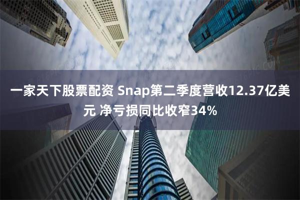 一家天下股票配资 Snap第二季度营收12.37亿美元 净亏损同比收窄34%